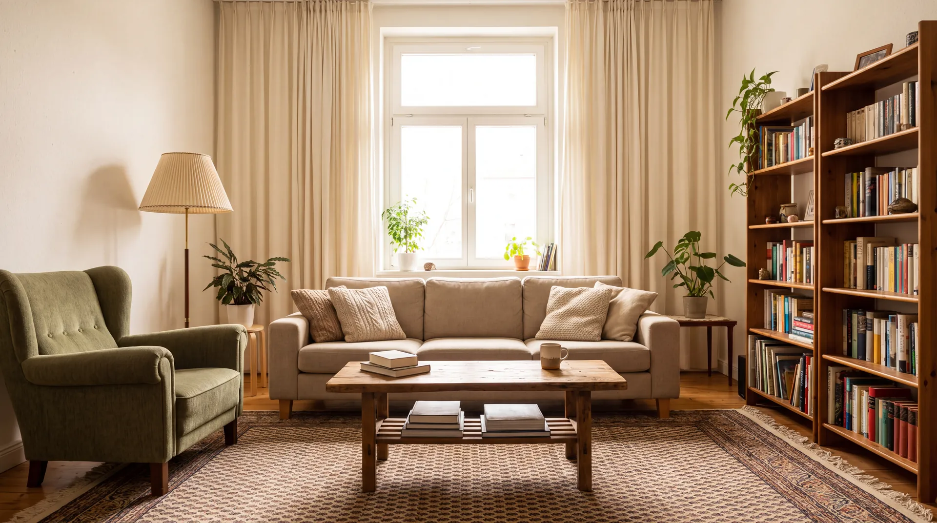 Wohnzimmer mit klarer, frischer Raumluft